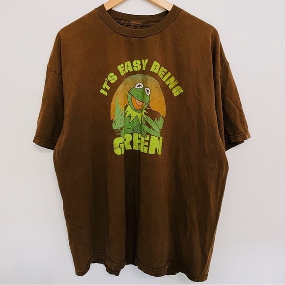 Vintage Kermit the Frog It’s Easy Being Green Earth Day Brown T-Shirt